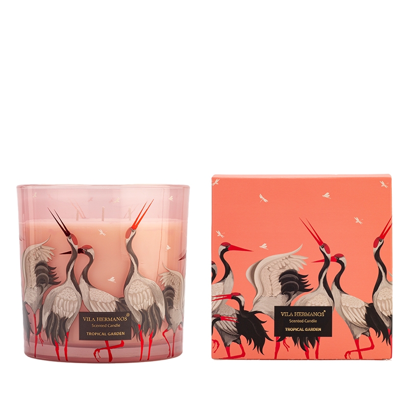 Pink Crane Candle